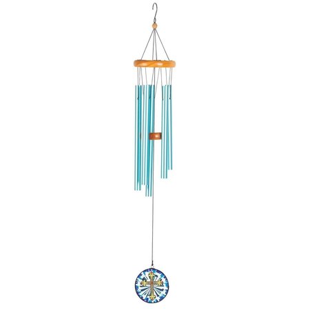 DICKSONS 35 in Sail Blue  Yellow Cross Windchime WCA123